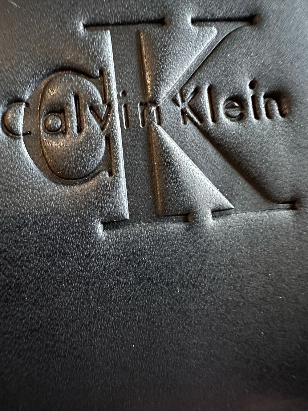 Calvin Klein Premium made in Spain Black Embossed Leather Long Wallet Unisex
